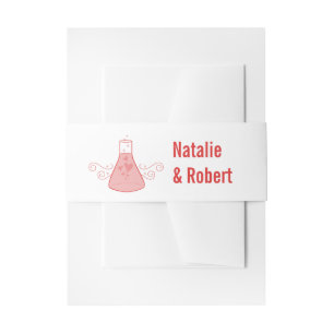 Red Sweet Chemistry Wedding Belly Bands Invitation Belly Band