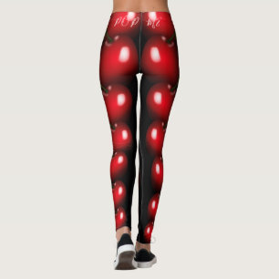 Red Sweet Cherries - Add Your Text / Colour - Fun Leggings