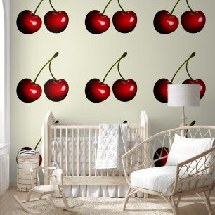 Red Sweet Cherries Custom Colours Wallpaper