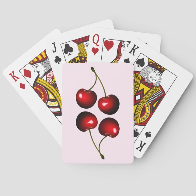 Red Sweet Cherries Playing Cards (Back)