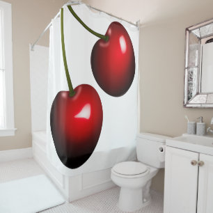 Red Sweet Cherry Shower Curtain - Custom Colours