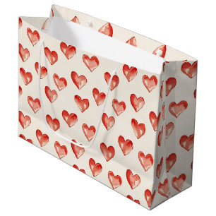 Red Sweet Hearts Birthday Large Gift Bag