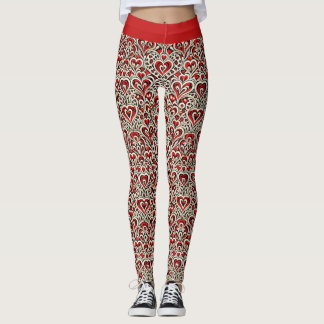 Red Sweet Hearts  Leggings