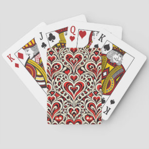 Red Sweet Hearts Playing Cards