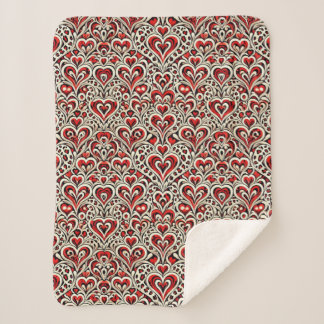 Red Sweet Hearts  Sherpa Blanket