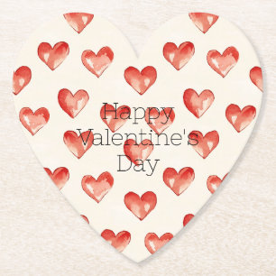 Red Sweet Hearts Valentine's Day Paper Coaster