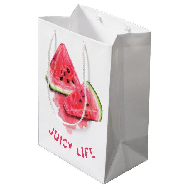 Red Sweet Juicy Watermelon Gift Bag  (Back Angled)