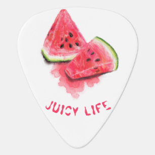 Red Sweet Juicy Watermelon Pieces Tasty - Drawing  Guitar Pick