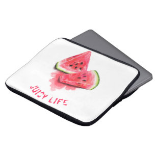 Red Sweet Juicy Watermelon Pieces Tasty - Drawing  Laptop Sleeve