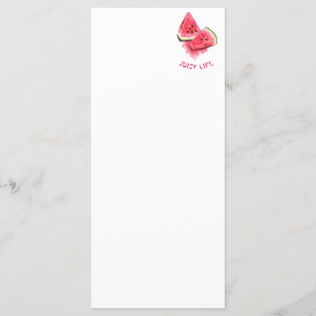 Red Sweet Juicy Watermelon Pieces Tasty - Drawing  Menu (Back)