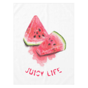 Red Sweet Juicy Watermelon Pieces Tasty - Drawing Tablecloth