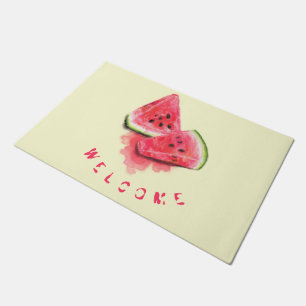 Red Sweet Juicy Watermelon Pieces Tasty - Welcome Doormat