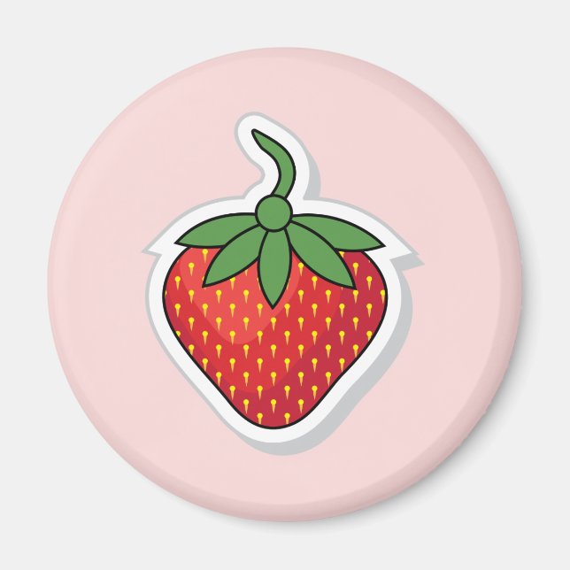 Red Sweet Strawberry Magnet (Front)