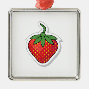 Red Sweet Strawberry Metal Tree Decoration