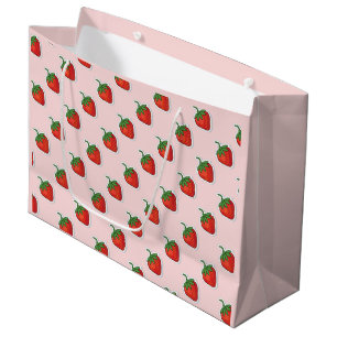 Red Sweet Strawberry pattern Large Gift Bag