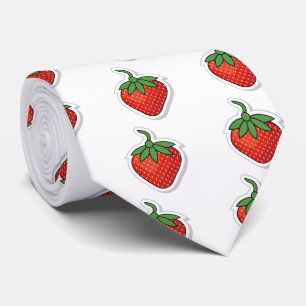 Red Sweet Strawberry pattern Tie
