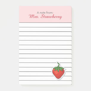Red Sweet Strawberry - personalised Post-it Notes