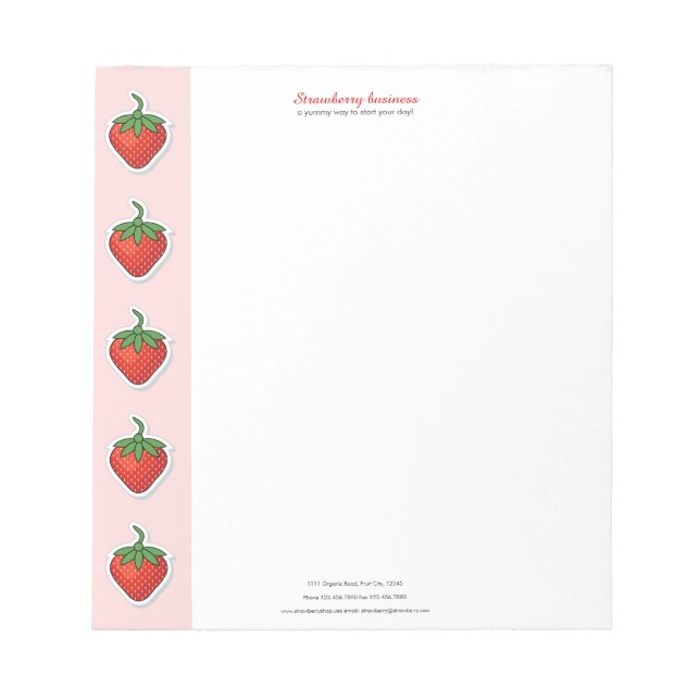 Red Sweet Strawberry - personalised template Notepad (Front)