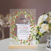 Red Sweet Strawberry Wildflower Wreath Baby Shower