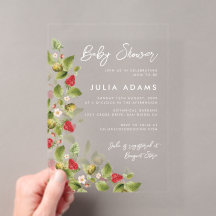 Red Sweet Strawberry Wildflower Wreath Baby Shower