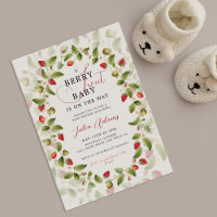 Red Sweet Strawberry Wildflower Wreath Baby Shower