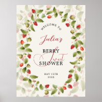 Red Sweet Strawberry Wildflower Wreath Baby Shower