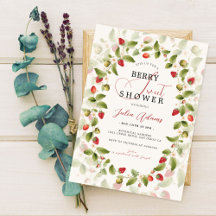 Red Sweet Wild Strawberry Flowers Baby Shower