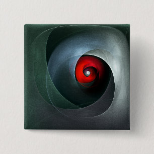 Red Swirl Artistic Modern Abstract Art Pattern #19 15 Cm Square Badge