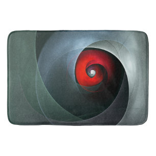 Red Swirl Artistic Modern Abstract Art Pattern #19 Bath Mat