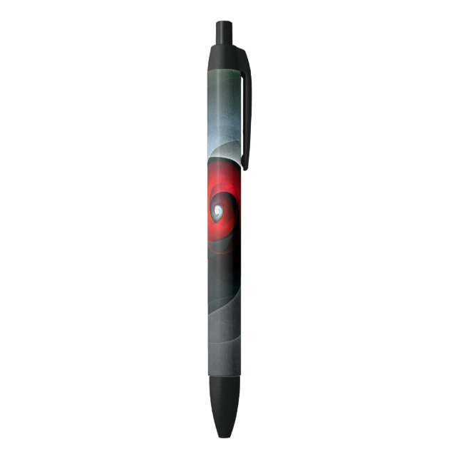 Red Swirl Artistic Modern Abstract Art Pattern #19 Black Ink Pen (Bottom (Vertical))