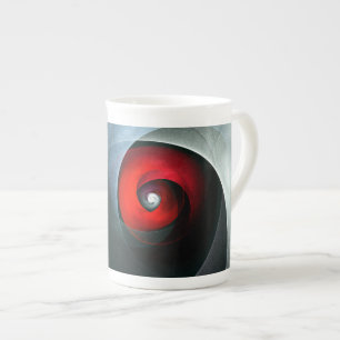 Red Swirl Artistic Modern Abstract Art Pattern #19 Bone China Mug