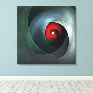 Red Swirl Artistic Modern Abstract Art Pattern #19 Canvas Print