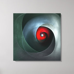 Red Swirl Artistic Modern Abstract Art Pattern #19 Canvas Print