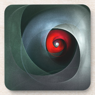Red Swirl Artistic Modern Abstract Art Pattern #19 Coaster