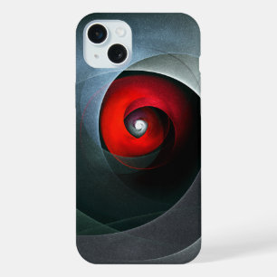 Red Swirl Artistic Modern Abstract Art Pattern #19 iPhone 15 Plus Case