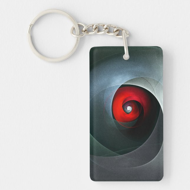 Red Swirl Artistic Modern Abstract Art Pattern #19 Key Ring (Front)