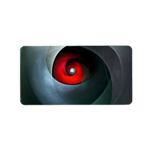 Red Swirl Artistic Modern Abstract Art Pattern #19 Label