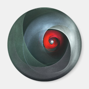 Red Swirl Artistic Modern Abstract Art Pattern #19 Magnet