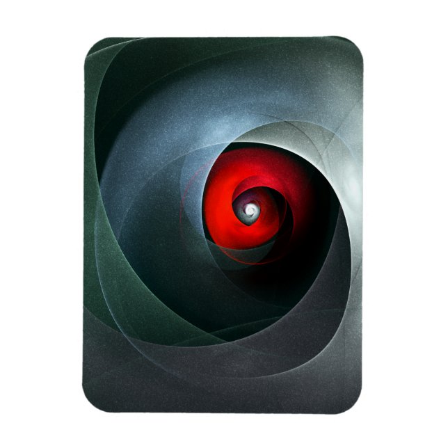 Red Swirl Artistic Modern Abstract Art Pattern #19 Magnet (Vertical)
