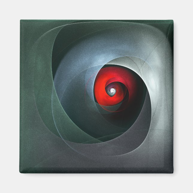 Red Swirl Artistic Modern Abstract Art Pattern #19 Magnet (Front)
