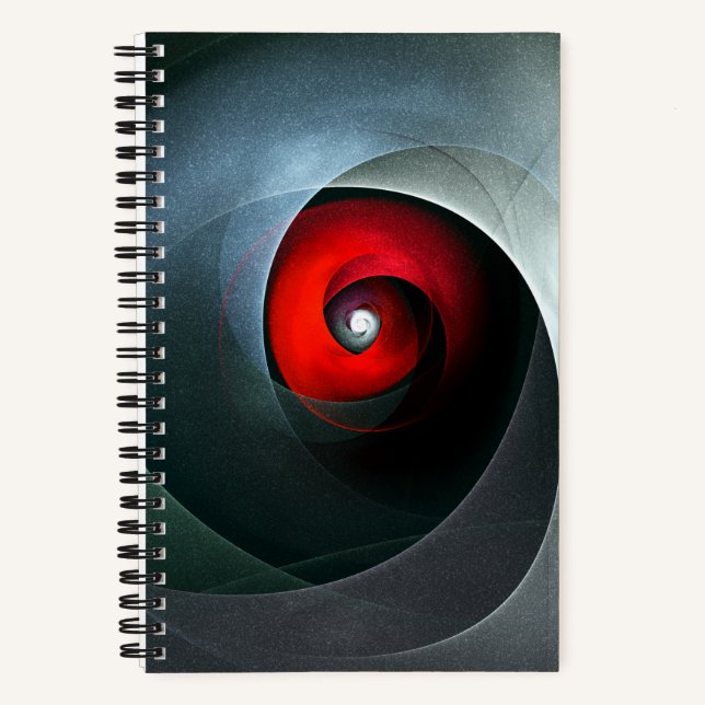 Red Swirl Artistic Modern Abstract Art Pattern #19 Notebook (Front)
