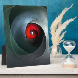 Red Swirl Artistic Modern Abstract Art Pattern #19 Plaque