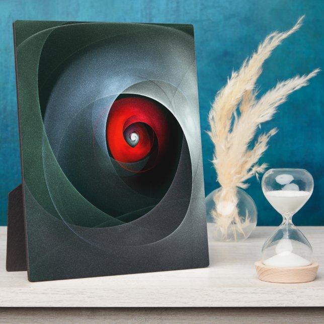 Red Swirl Artistic Modern Abstract Art Pattern #19 Plaque (Side)