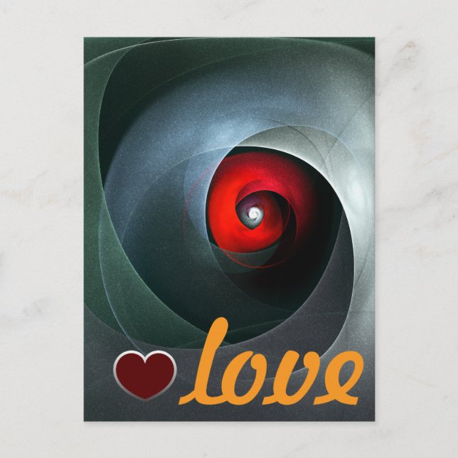 Red Swirl Artistic Modern Abstract Art Pattern #19 Postcard (Front)