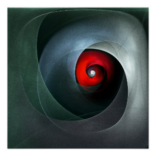 Red Swirl Artistic Modern Abstract Art Pattern #19 Poster