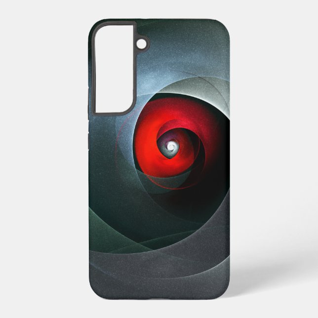 Red Swirl Artistic Modern Abstract Art Pattern #19 Samsung Galaxy S22+ Case (Back)