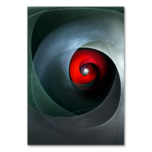 Red Swirl Artistic Modern Abstract Art Pattern #19 Table Number