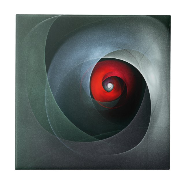 Red Swirl Artistic Modern Abstract Art Pattern #19 Tile (Front)
