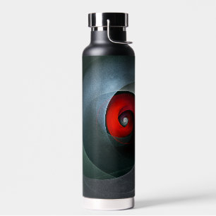 Red Swirl Artistic Modern Abstract Art Pattern #19 Water Bottle