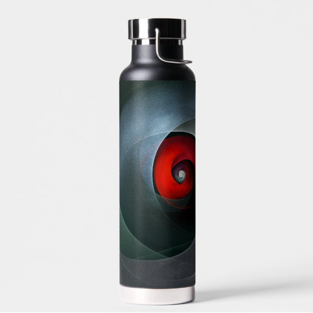 Red Swirl Artistic Modern Abstract Art Pattern #19 Water Bottle (Left)